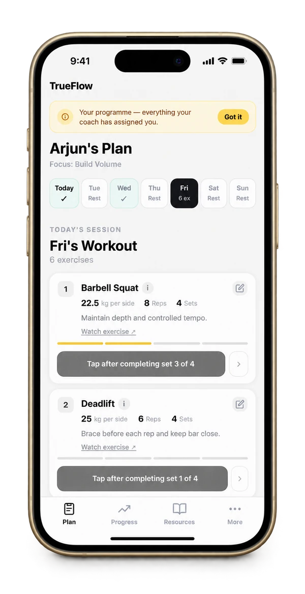 Follow Your Programme: a clear mobile plan for every workout